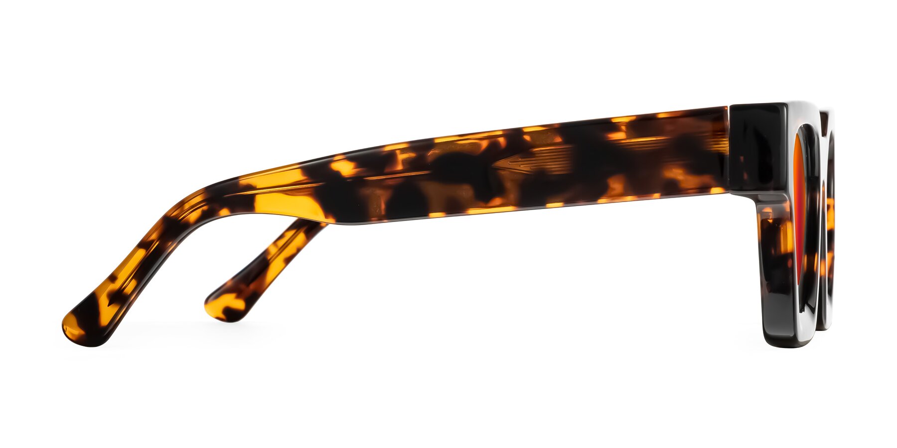 Side of Powers in Tortoise with Red Gold Mirrored Lenses