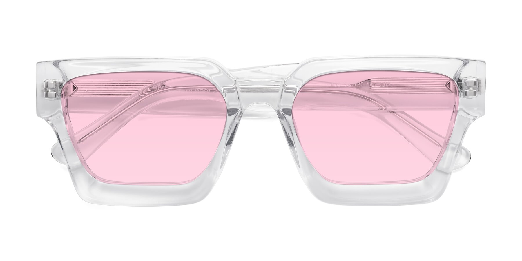 Folded Front of Powers in Clear with Light Pink Tinted Lenses