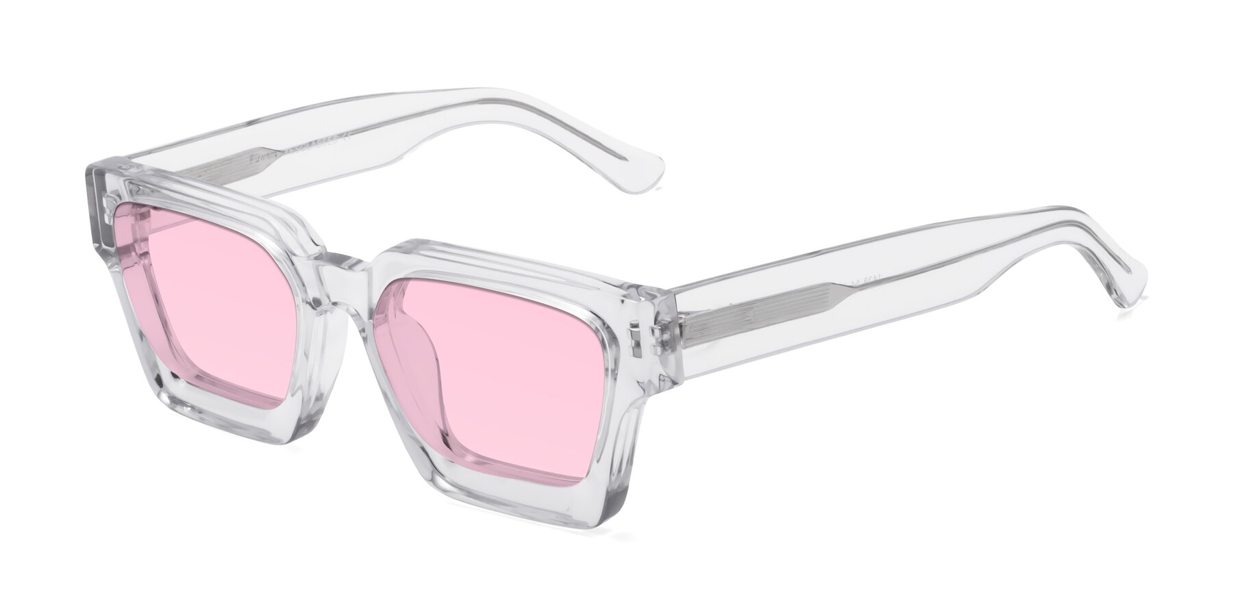 Angle of Powers in Clear with Light Pink Tinted Lenses