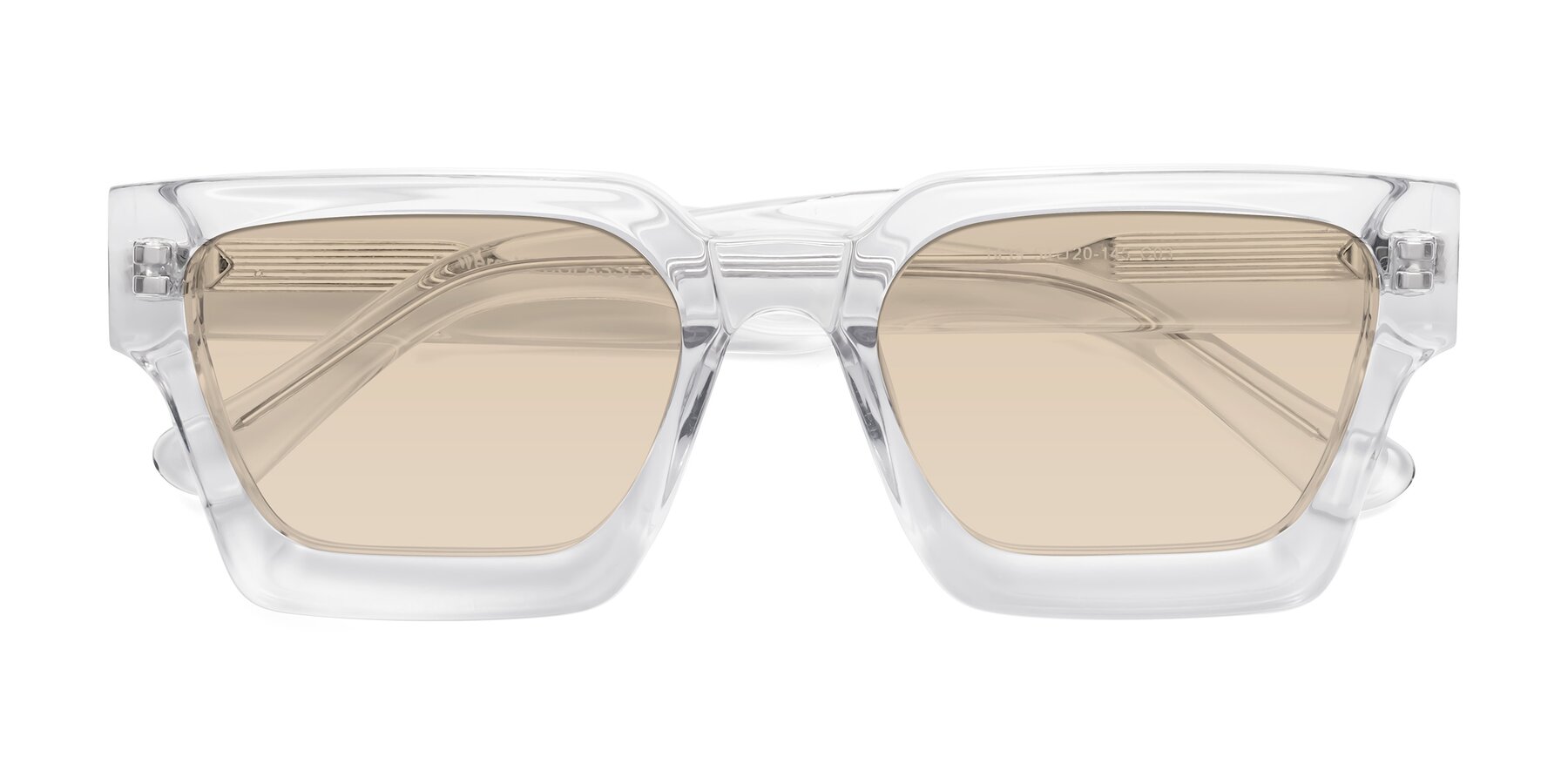 Folded Front of Powers in Clear with Light Brown Tinted Lenses