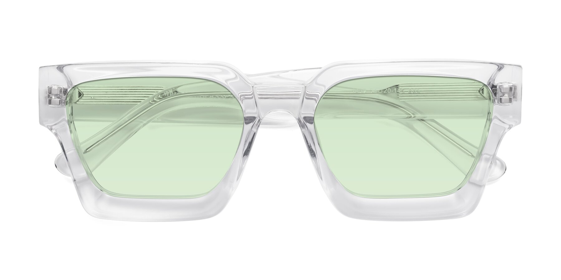 Folded Front of Powers in Clear with Light Green Tinted Lenses
