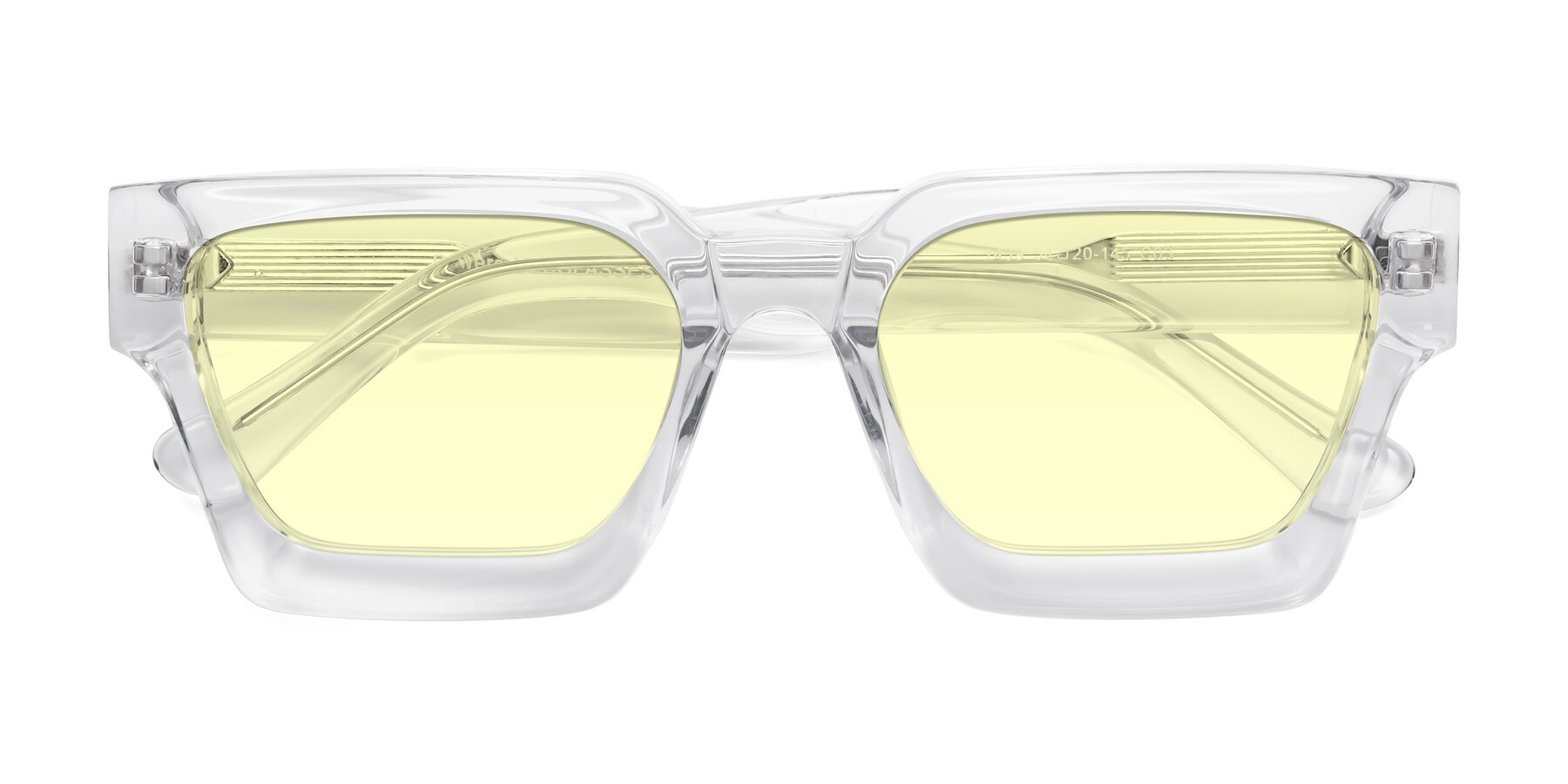 Folded Front of Powers in Clear with Light Yellow Tinted Lenses