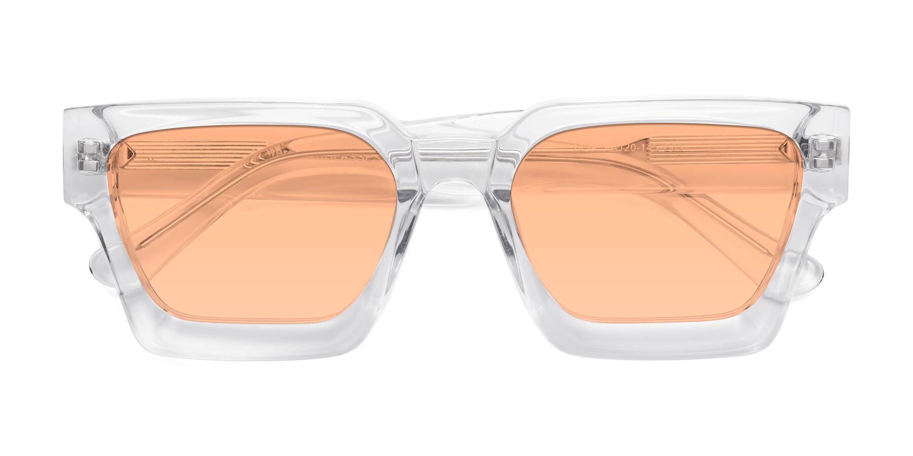 Folded Front of Powers in Clear with Light Orange Tinted Lenses