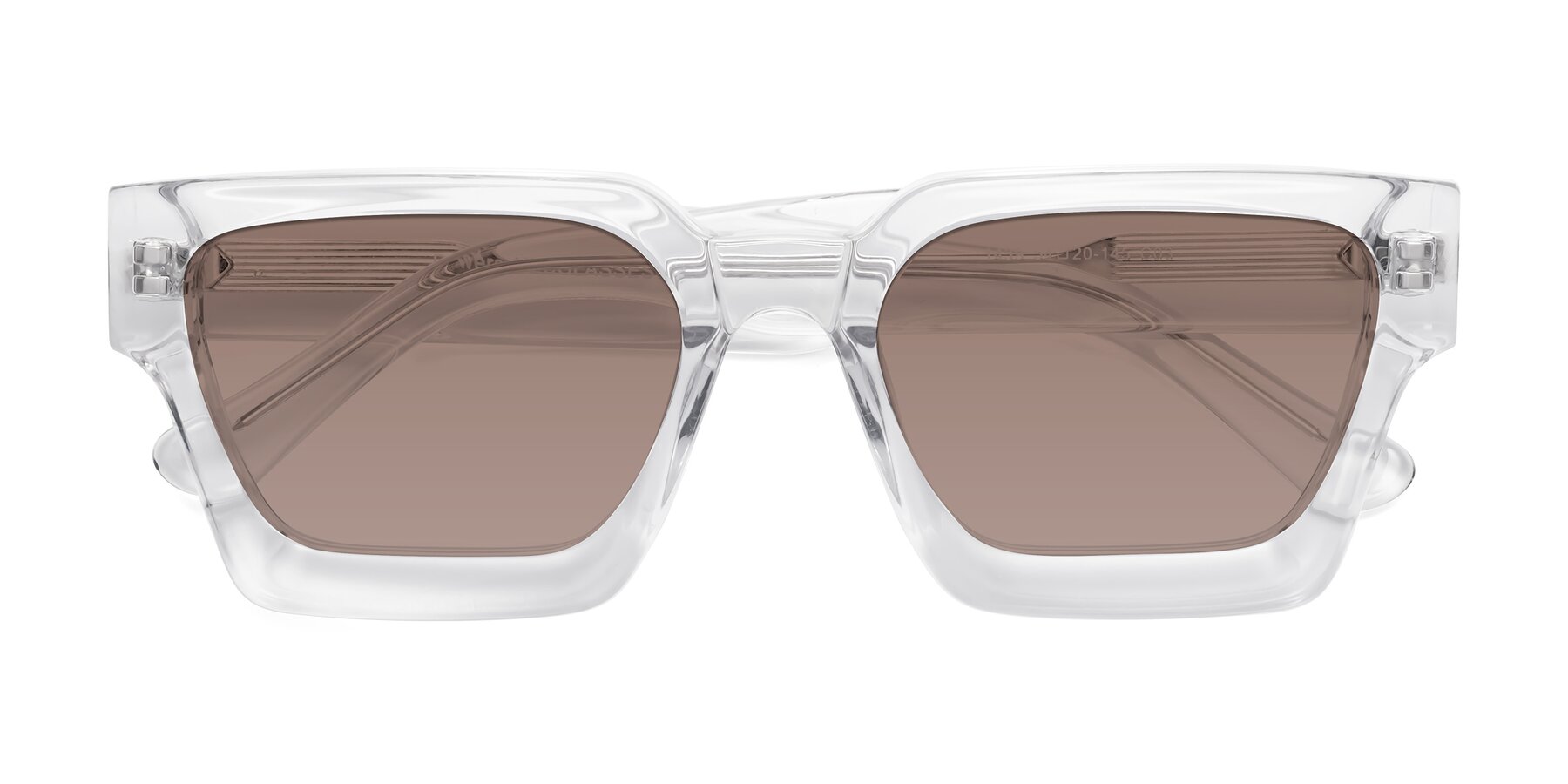 Folded Front of Powers in Clear with Medium Brown Tinted Lenses