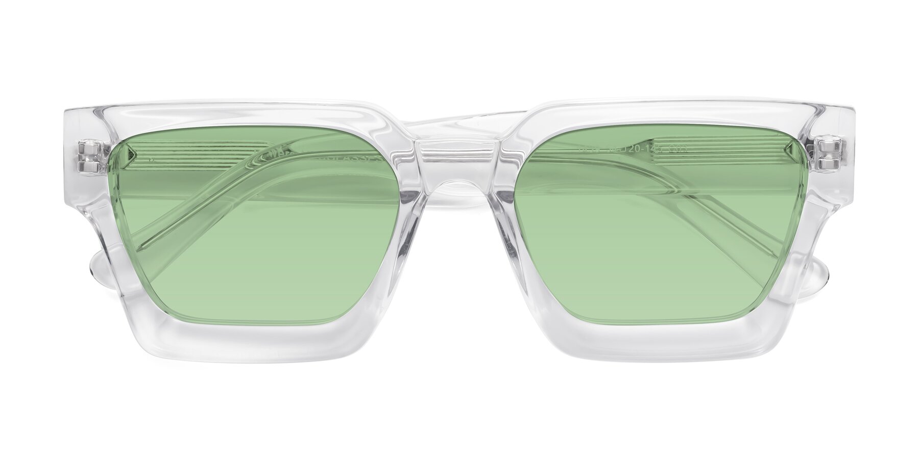 Folded Front of Powers in Clear with Medium Green Tinted Lenses