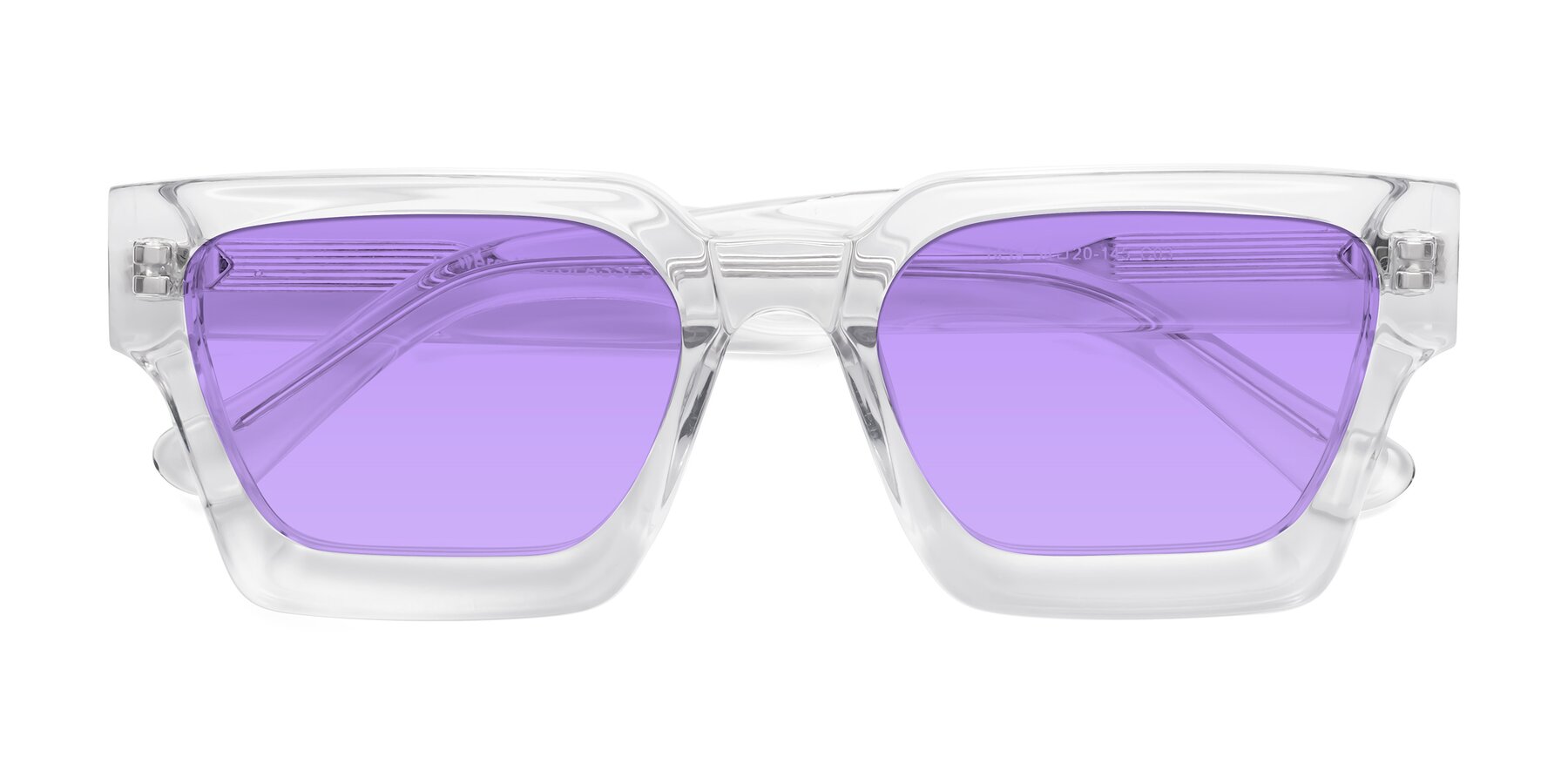 Folded Front of Powers in Clear with Medium Purple Tinted Lenses