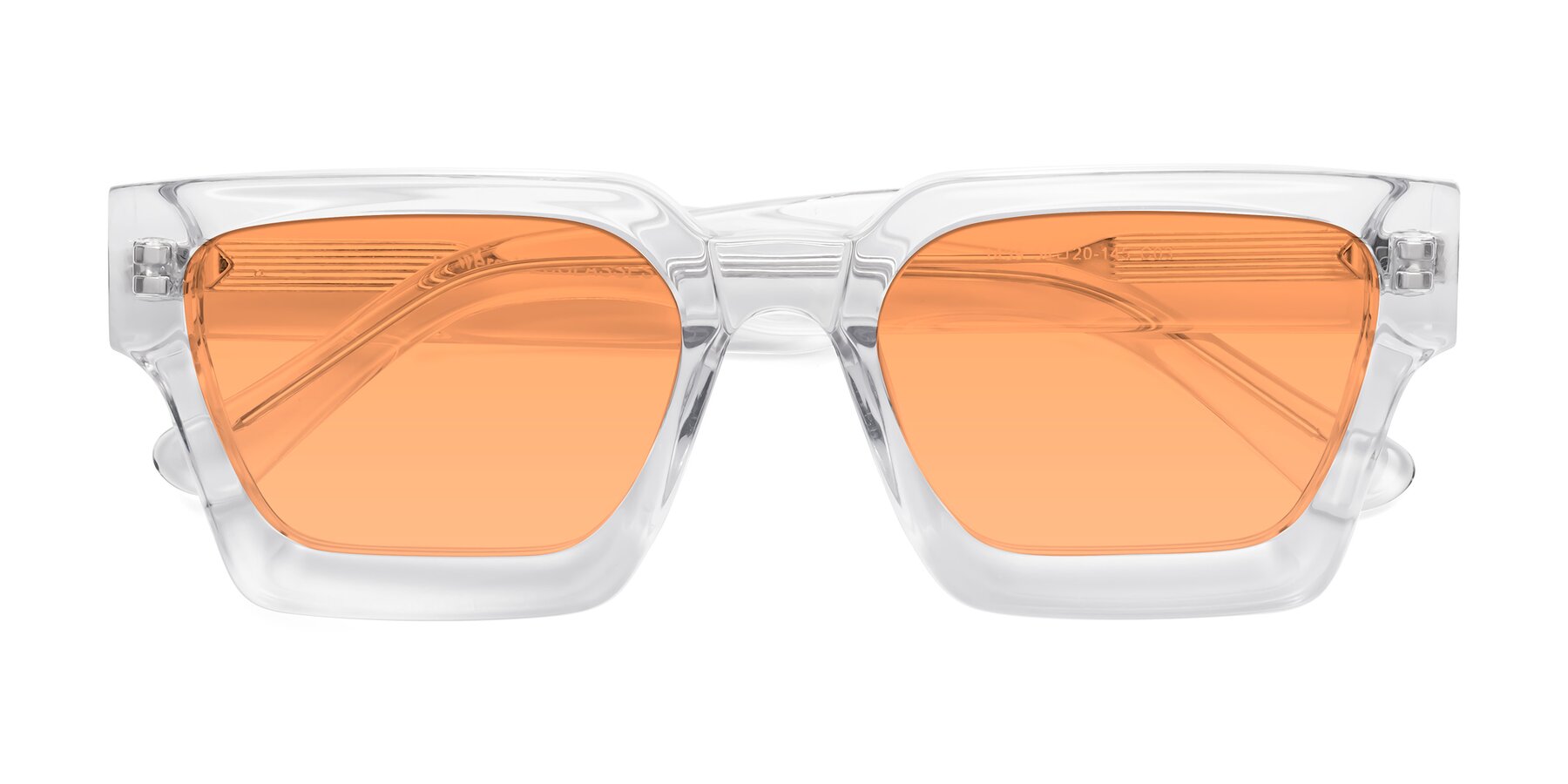 Folded Front of Powers in Clear with Medium Orange Tinted Lenses