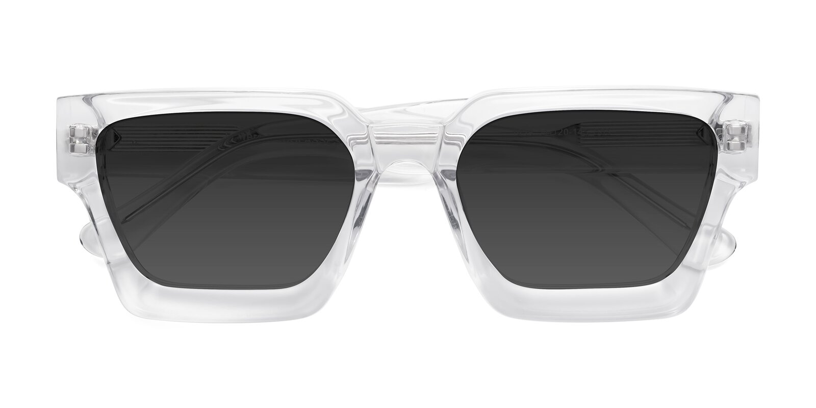 Clear Thick GeekChic Geometric Tinted Sunglasses with Gray Sunwear
