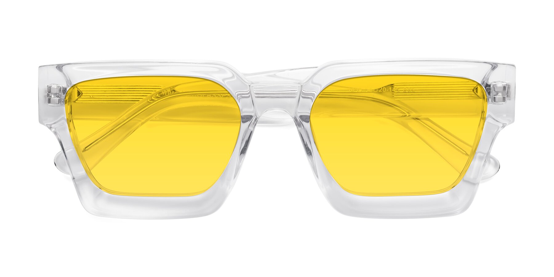 Folded Front of Powers in Clear with Yellow Tinted Lenses