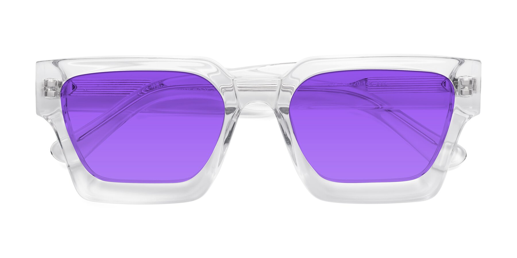 Folded Front of Powers in Clear with Purple Tinted Lenses