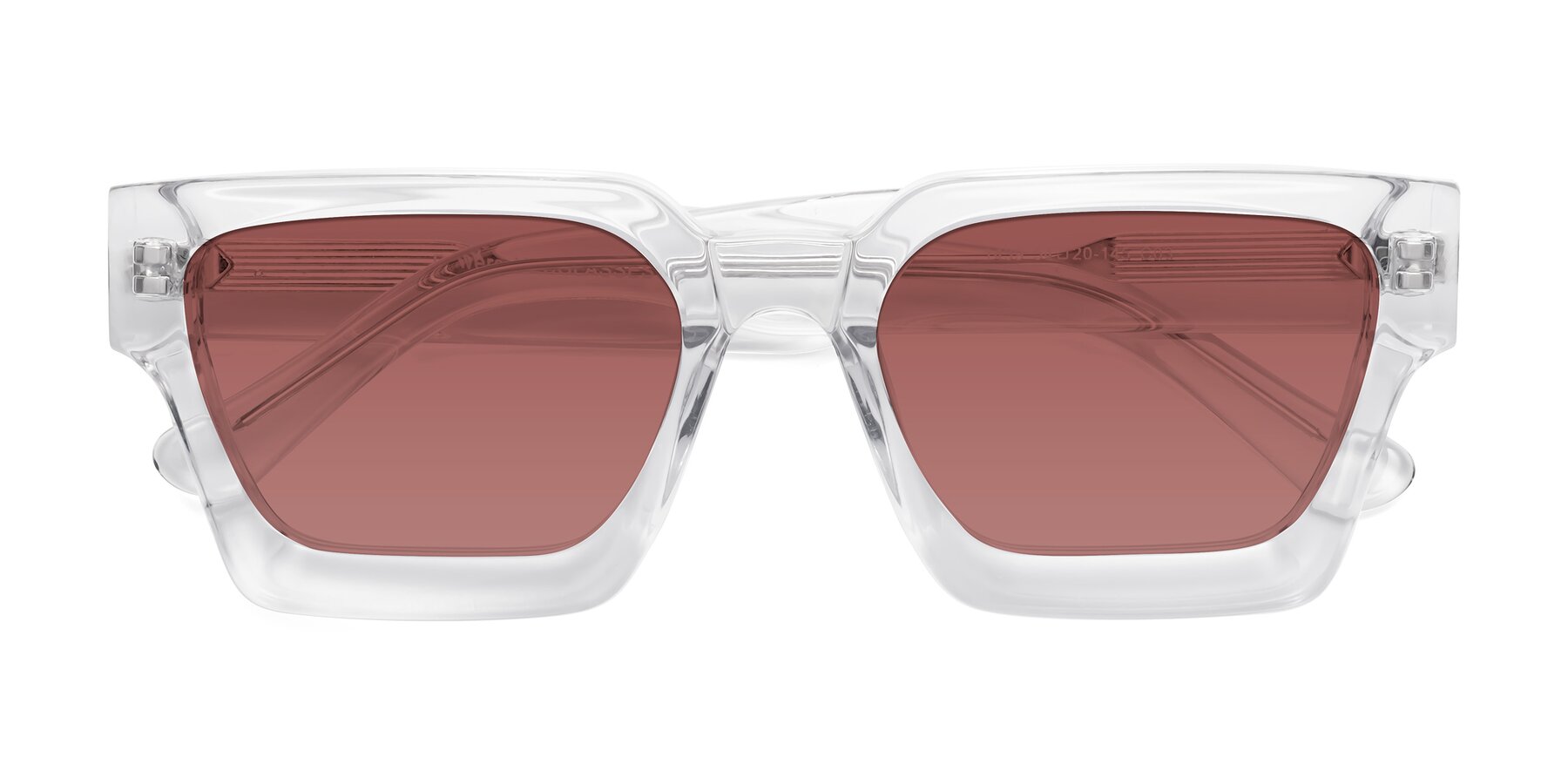 Folded Front of Powers in Clear with Garnet Tinted Lenses