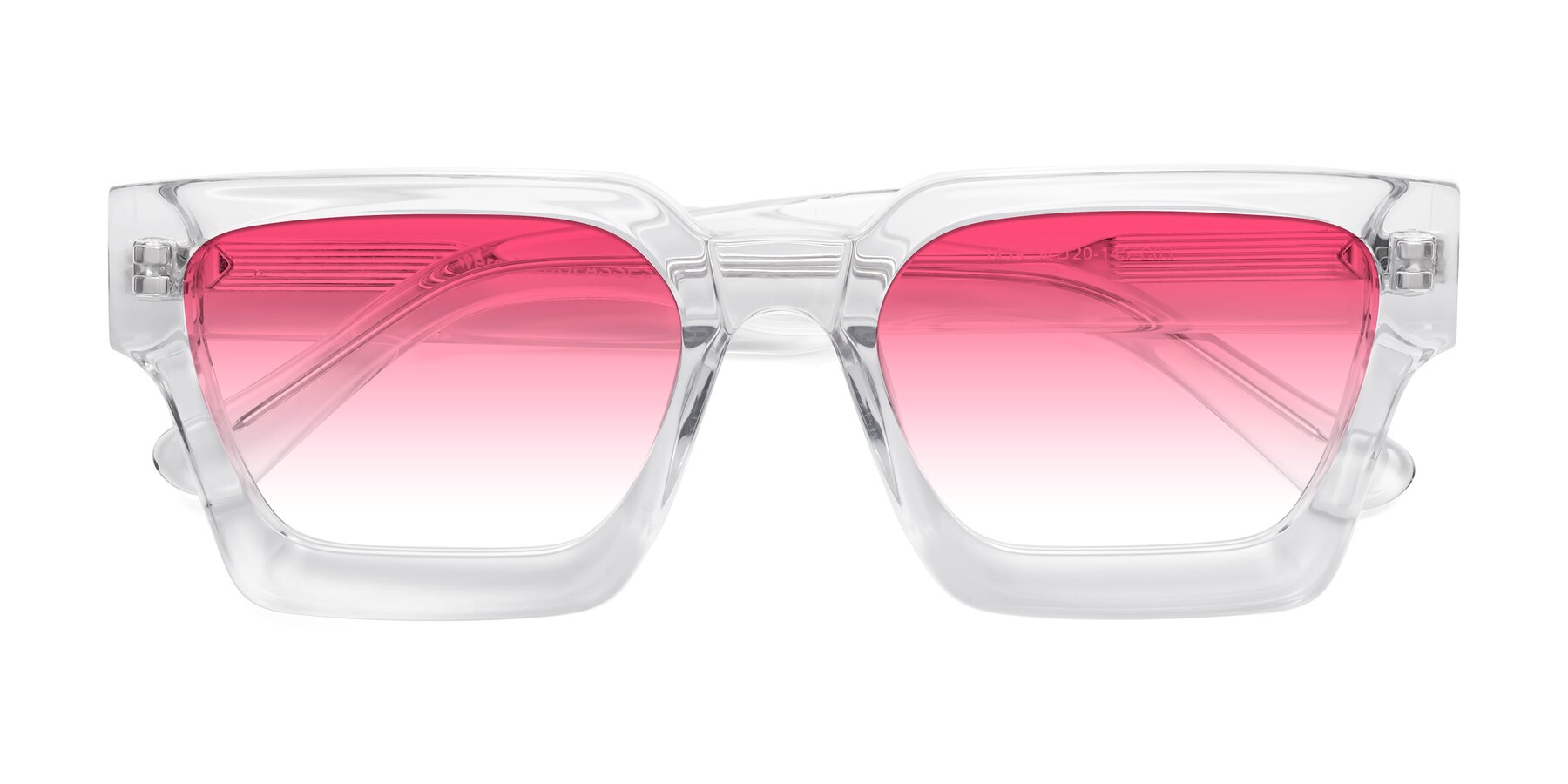 Folded Front of Powers in Clear with Pink Gradient Lenses