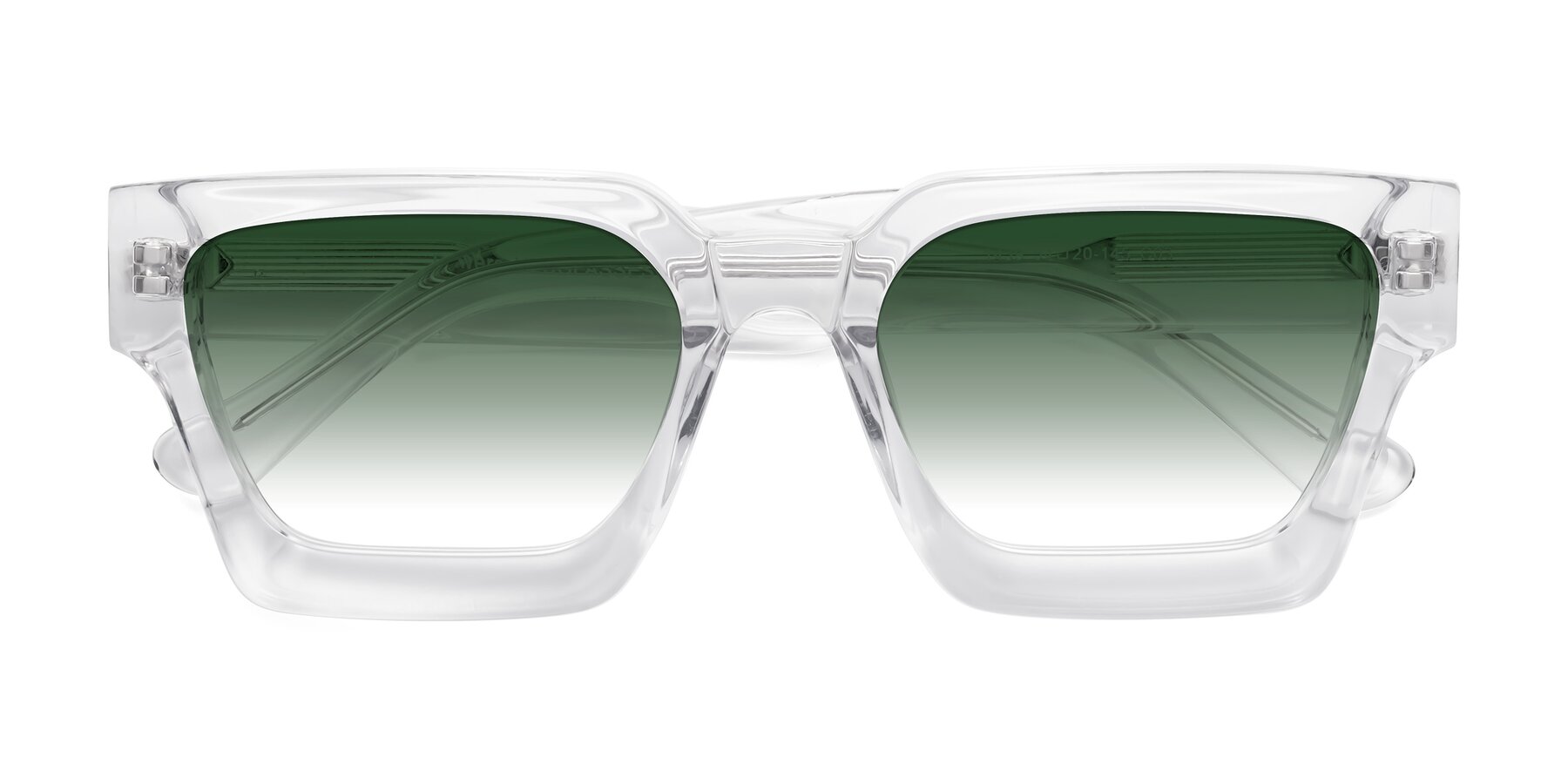 Folded Front of Powers in Clear with Green Gradient Lenses