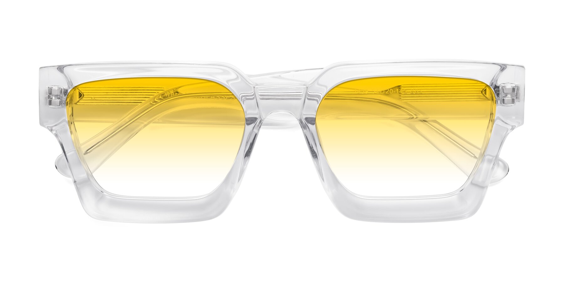 Folded Front of Powers in Clear with Yellow Gradient Lenses