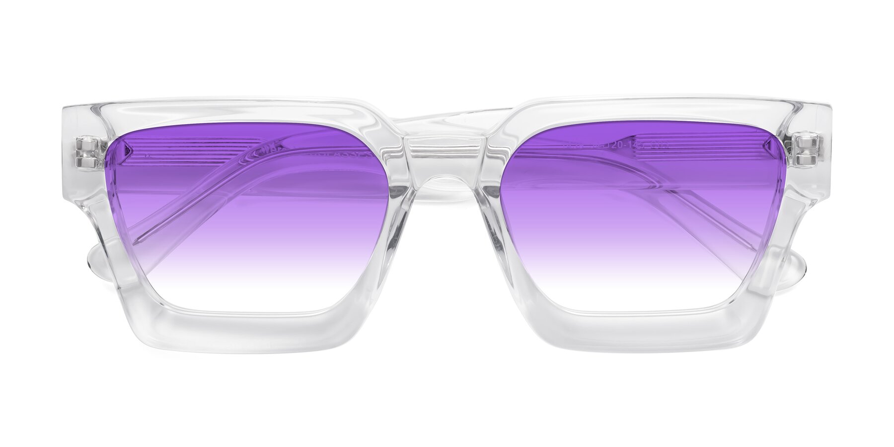 Folded Front of Powers in Clear with Purple Gradient Lenses