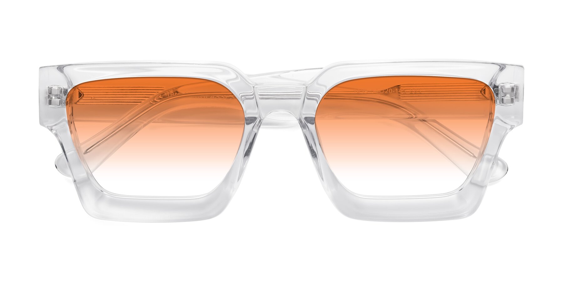 Folded Front of Powers in Clear with Orange Gradient Lenses