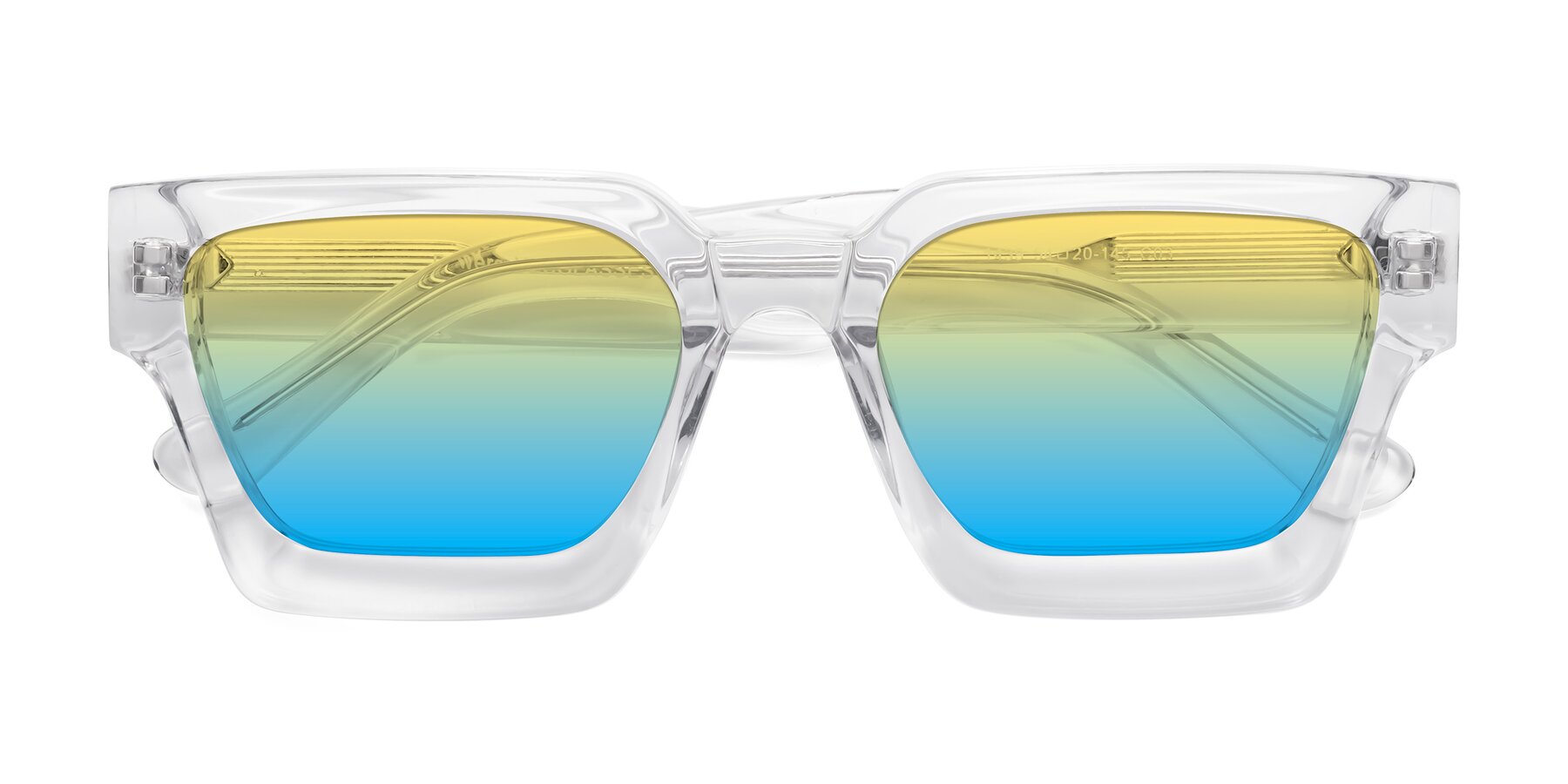 Folded Front of Powers in Clear with Yellow / Blue Gradient Lenses