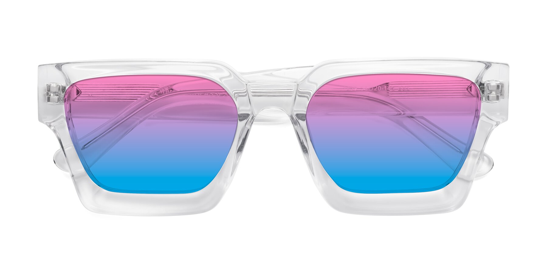 Folded Front of Powers in Clear with Pink / Blue Gradient Lenses