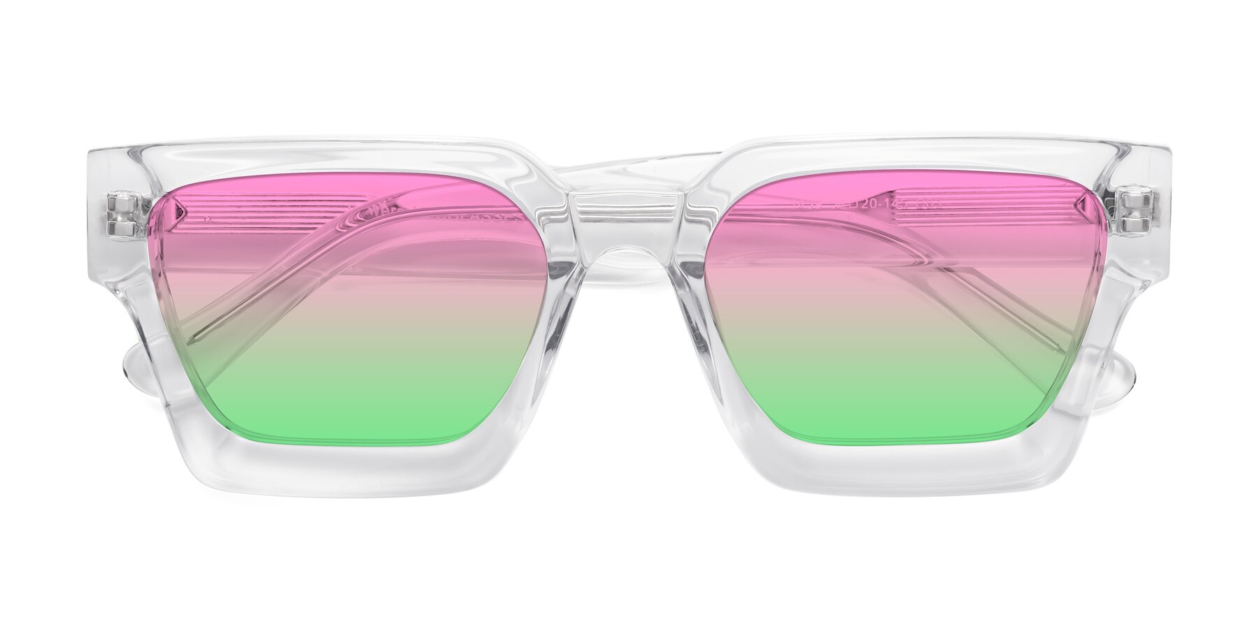 Folded Front of Powers in Clear with Pink / Green Gradient Lenses