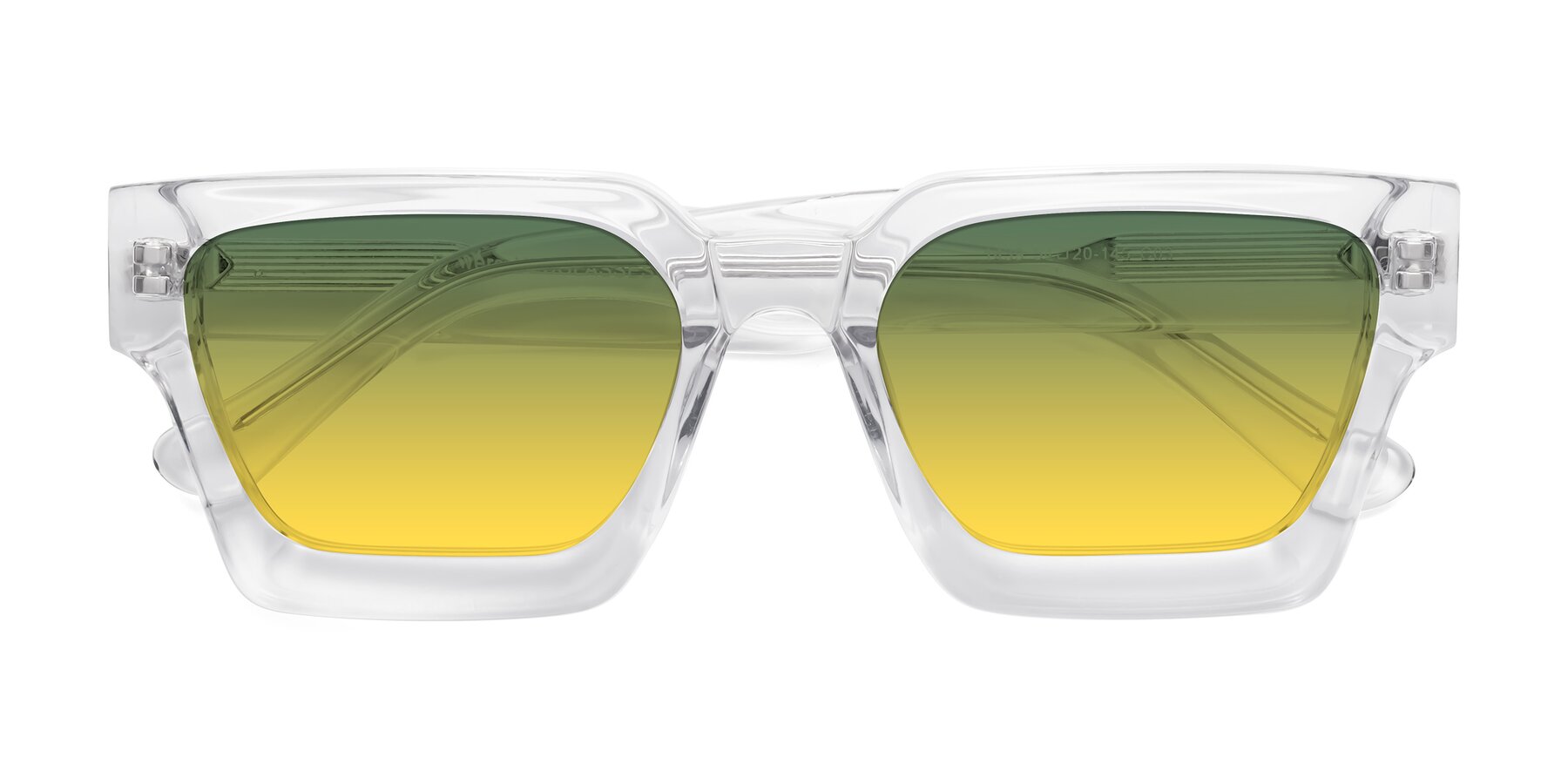 Folded Front of Powers in Clear with Green / Yellow Gradient Lenses