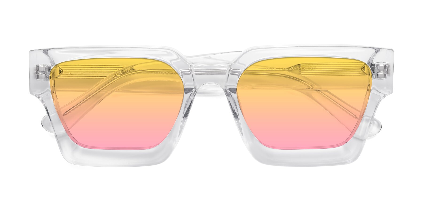 Folded Front of Powers in Clear with Yellow / Pink Gradient Lenses