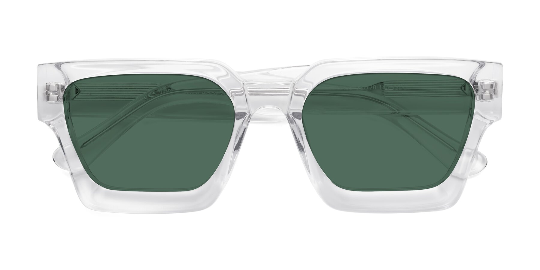 Folded Front of Powers in Clear with Green Polarized Lenses