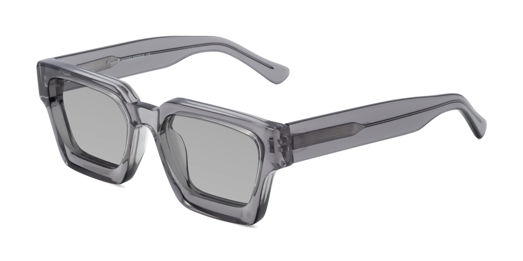Angle of Powers in Translucent Gray with Light Gray Tinted Lenses