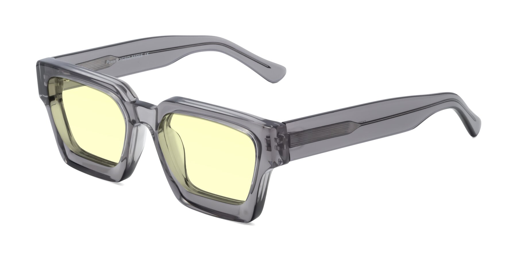 Angle of Powers in Translucent Gray with Light Yellow Tinted Lenses