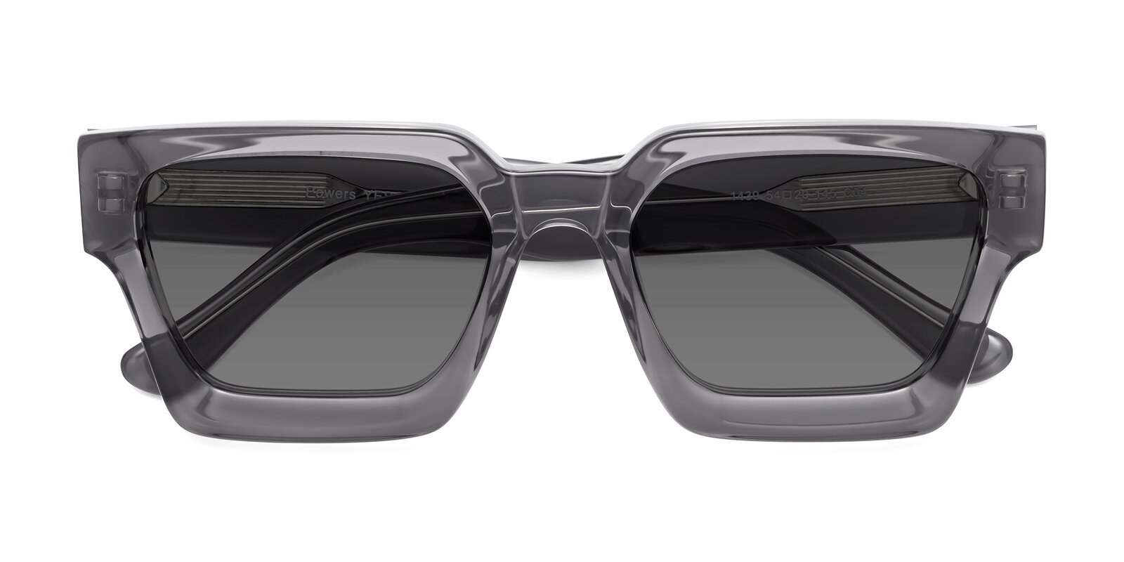 Translucent Gray Thick GeekChic Geometric Tinted Sunglasses with