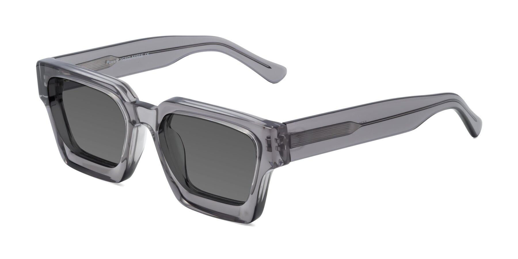 Angle of Powers in Translucent Gray with Medium Gray Tinted Lenses