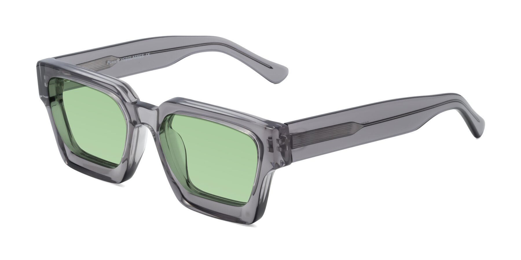 Angle of Powers in Translucent Gray with Medium Green Tinted Lenses