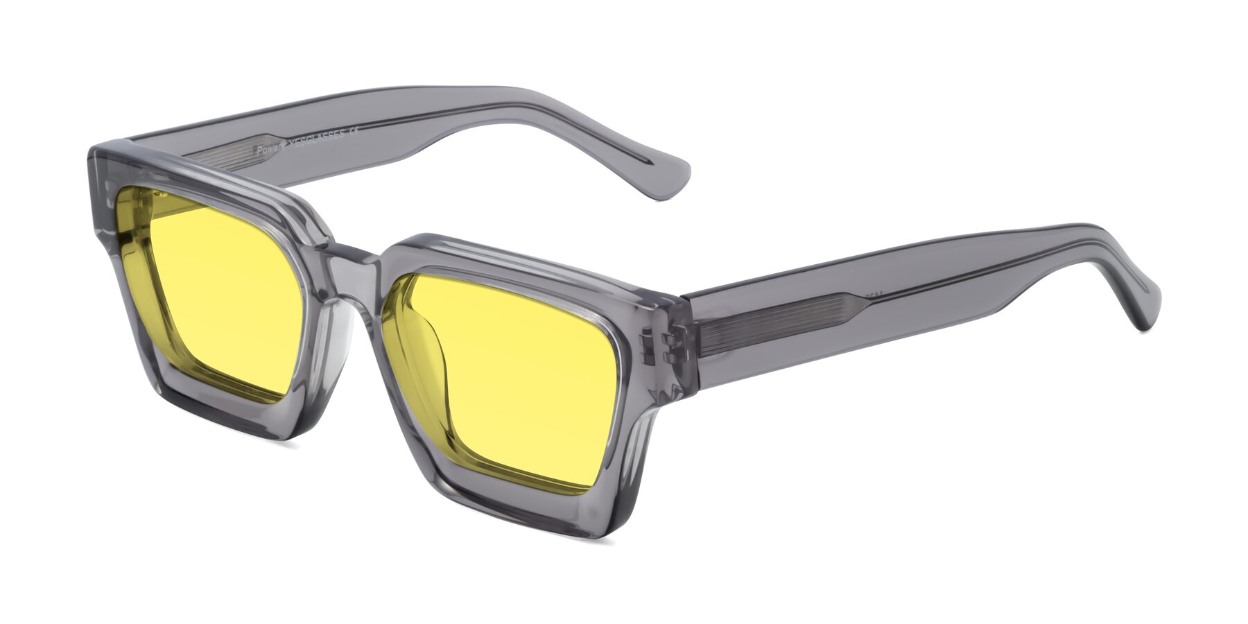 Angle of Powers in Translucent Gray with Medium Yellow Tinted Lenses