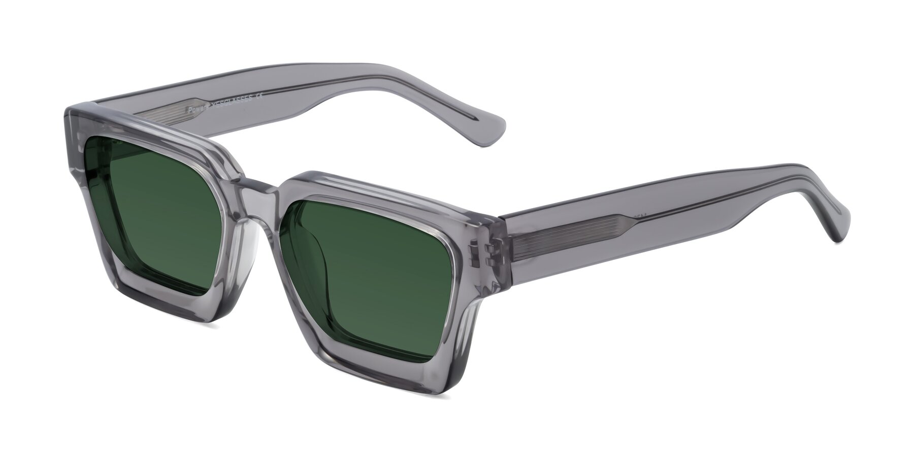 Angle of Powers in Translucent Gray with Green Tinted Lenses