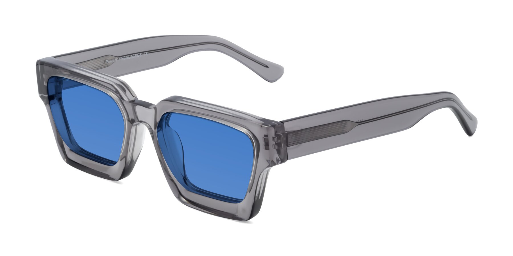 Angle of Powers in Translucent Gray with Blue Tinted Lenses