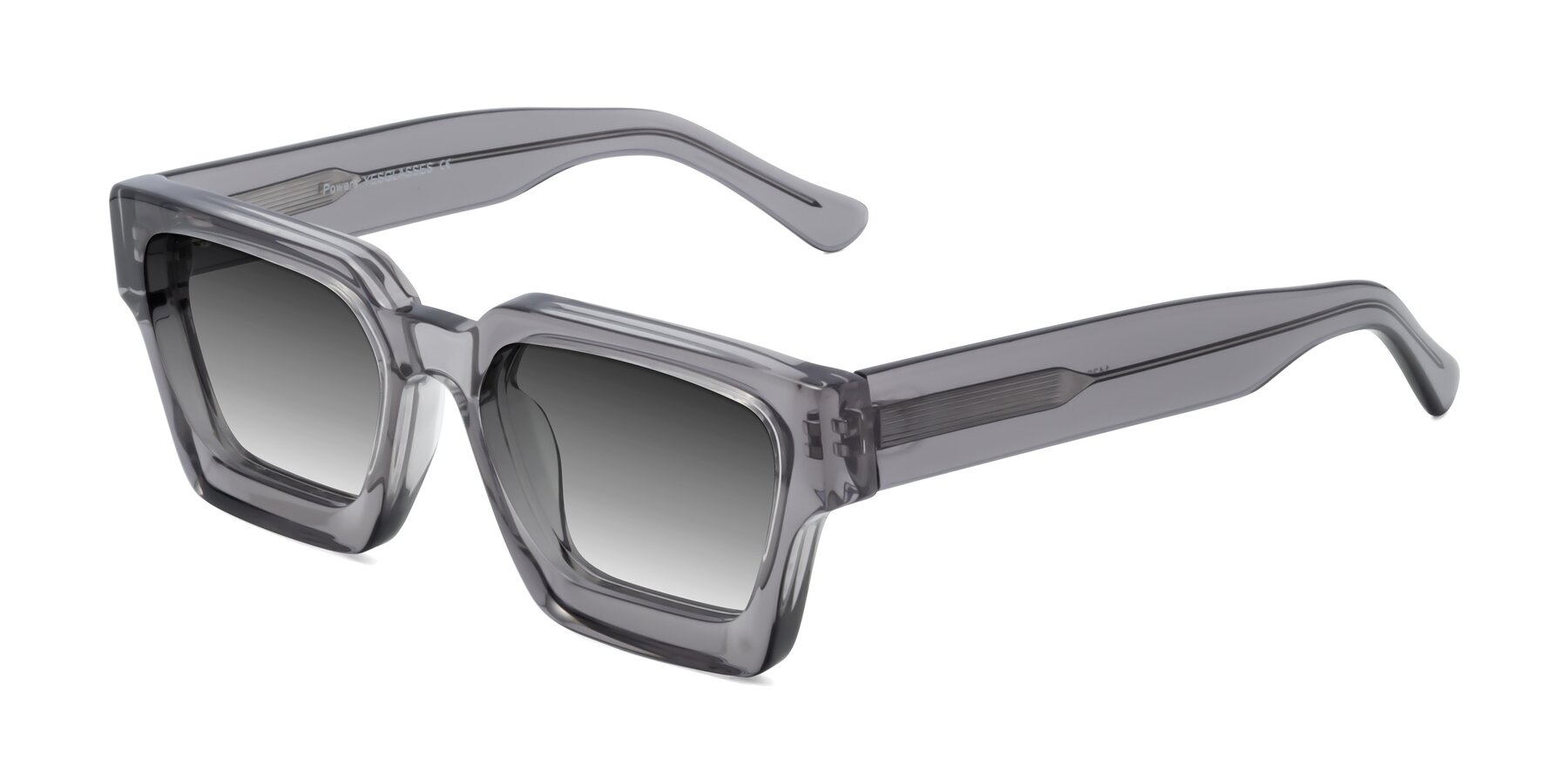 Angle of Powers in Translucent Gray with Gray Gradient Lenses