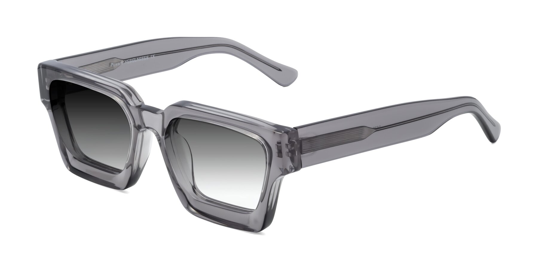 Side of Powers in Translucent Gray with Gray Gradient Lenses