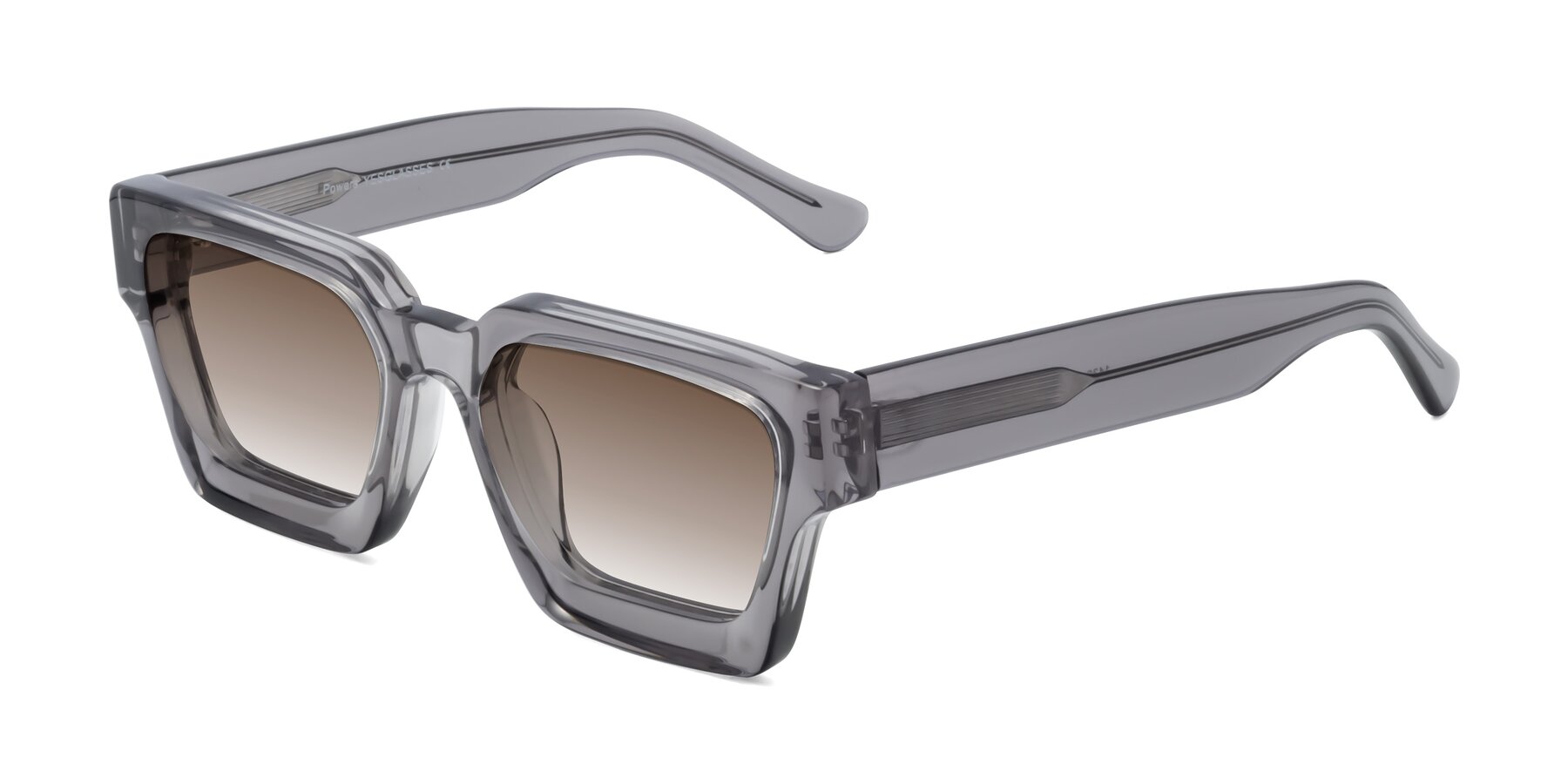 Angle of Powers in Translucent Gray with Brown Gradient Lenses