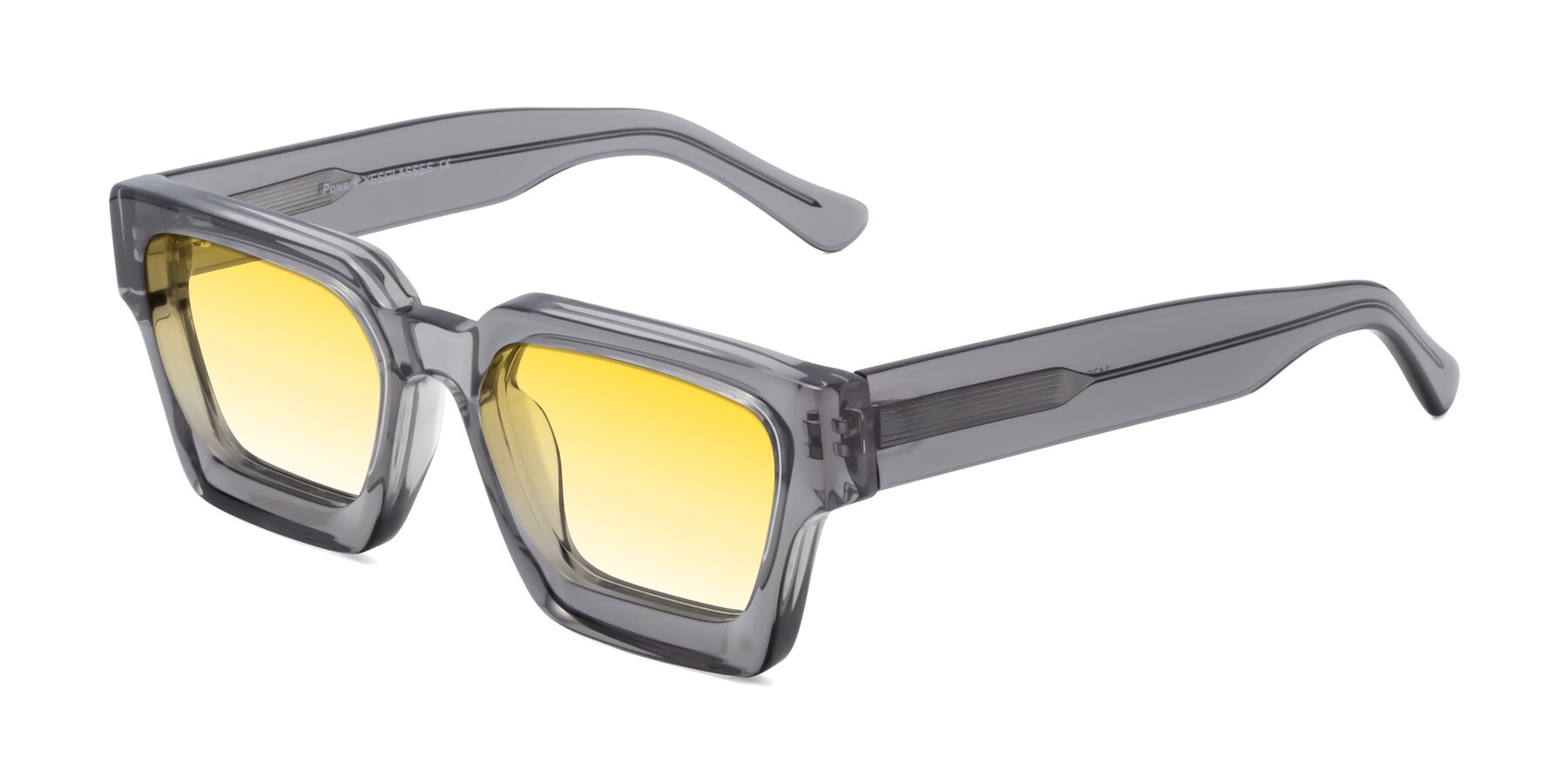 Angle of Powers in Translucent Gray with Yellow Gradient Lenses