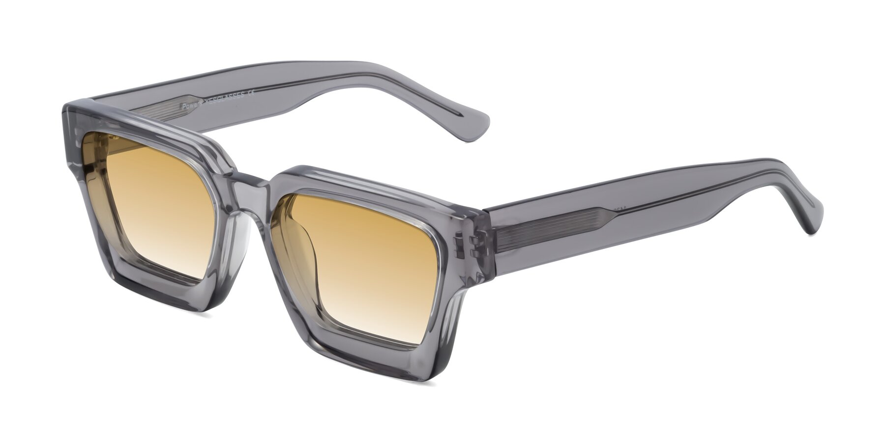 Angle of Powers in Translucent Gray with Champagne Gradient Lenses