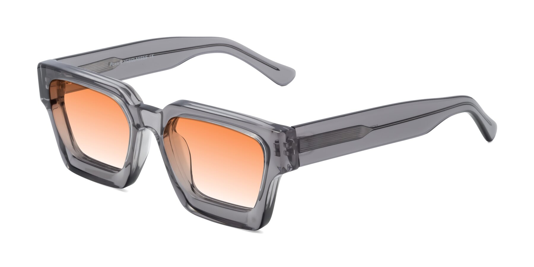 Angle of Powers in Translucent Gray with Orange Gradient Lenses