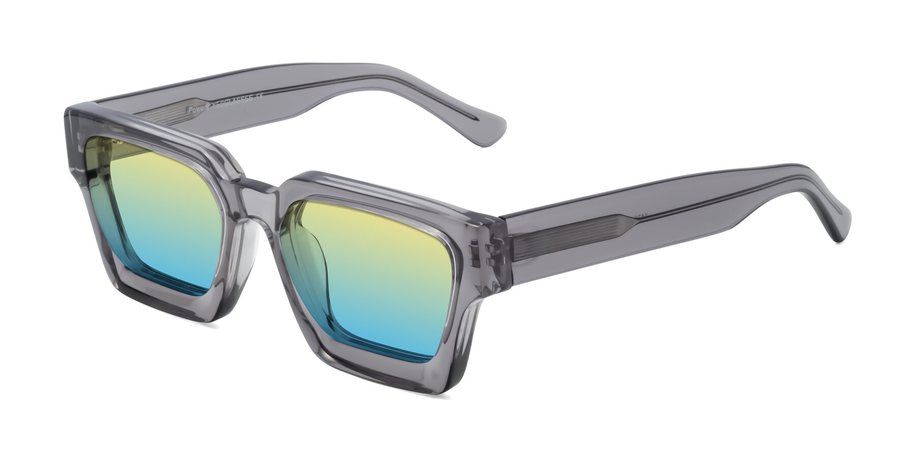 Angle of Powers in Translucent Gray with Yellow / Blue Gradient Lenses