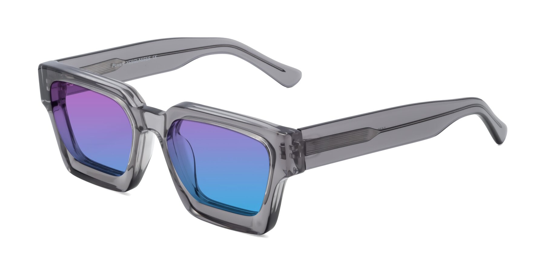 Side of Powers in Translucent Gray with Purple / Blue Gradient Lenses