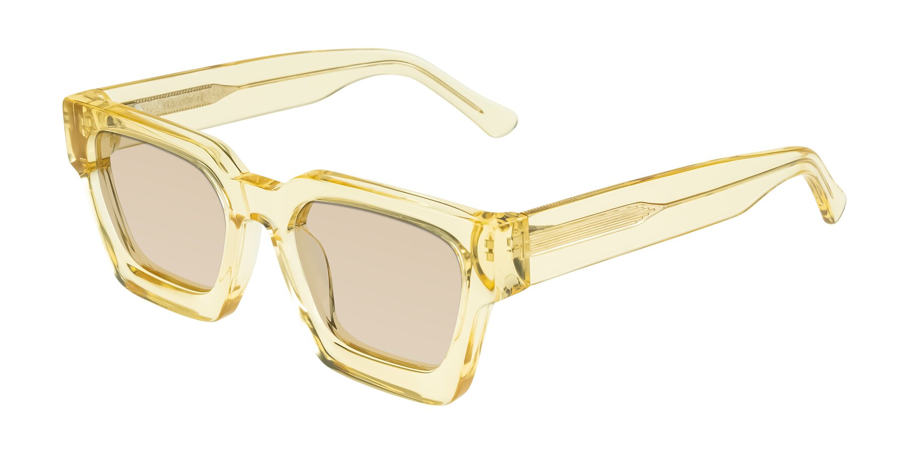 Angle of Powers in Light Yellow with Light Brown Tinted Lenses