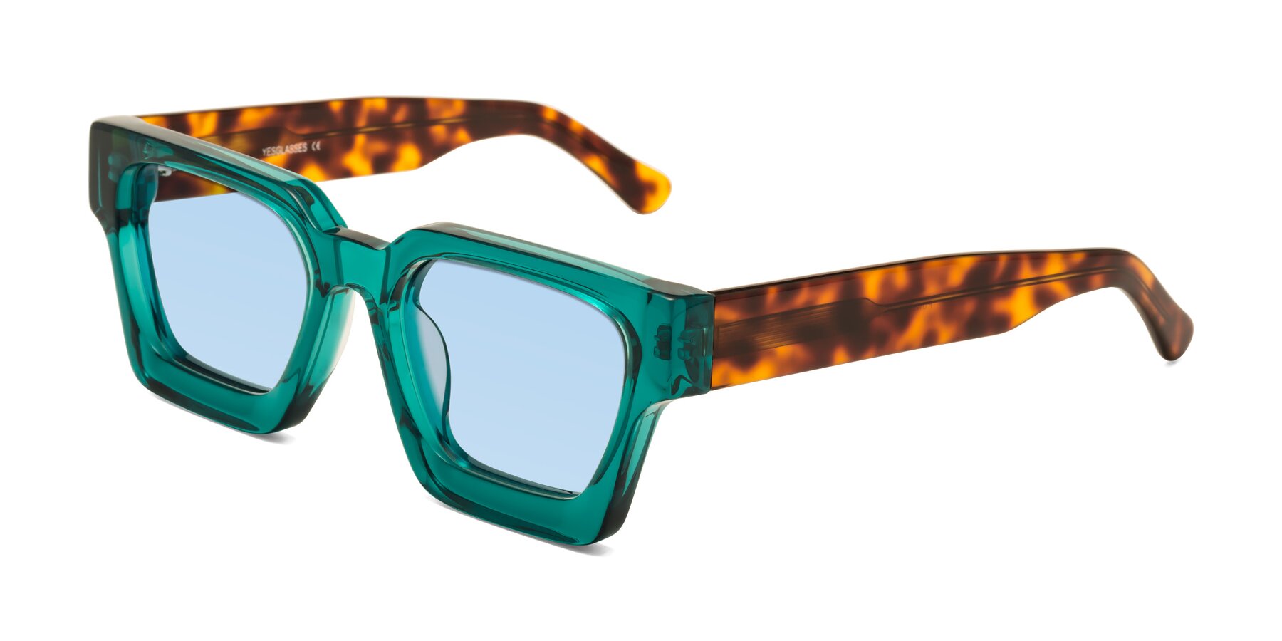 Angle of Powers in Green-Tortoise with Light Blue Tinted Lenses