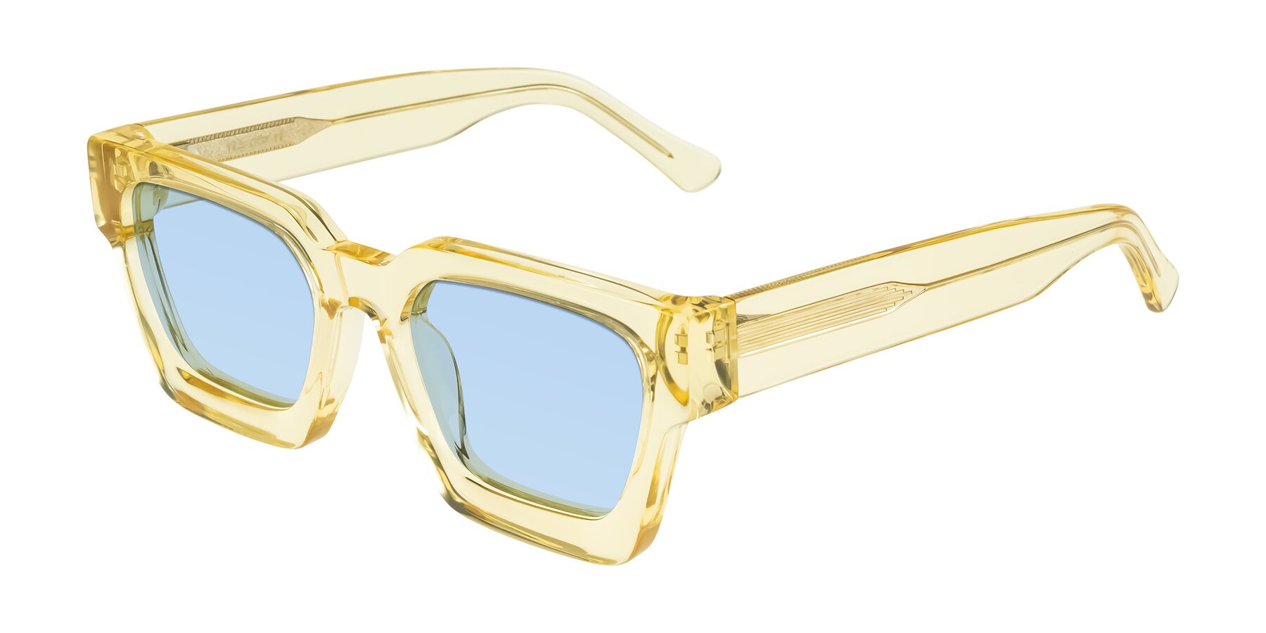 Angle of Powers in Light Yellow with Light Blue Tinted Lenses