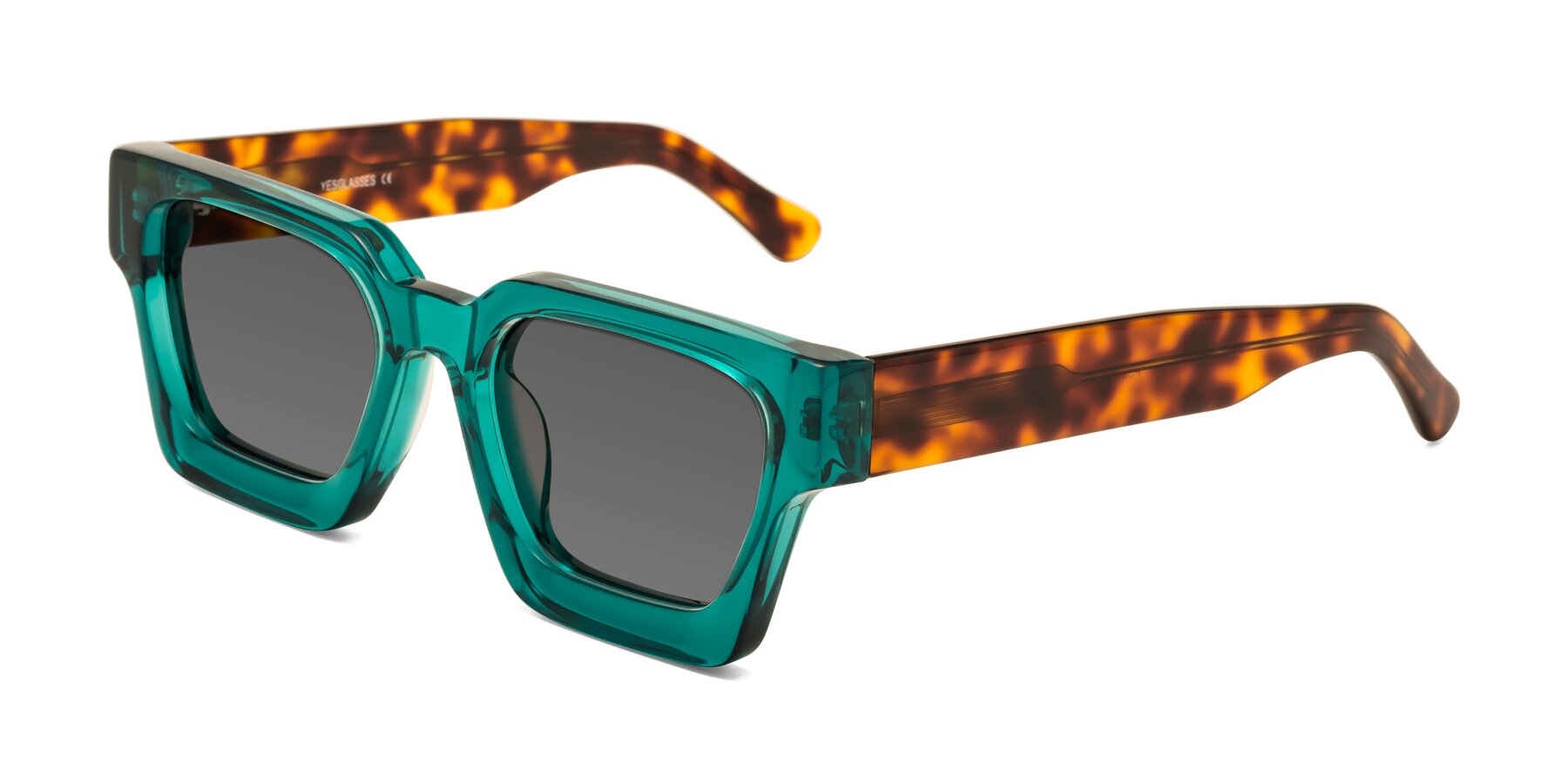 Angle of Powers in Green-Tortoise with Medium Gray Tinted Lenses