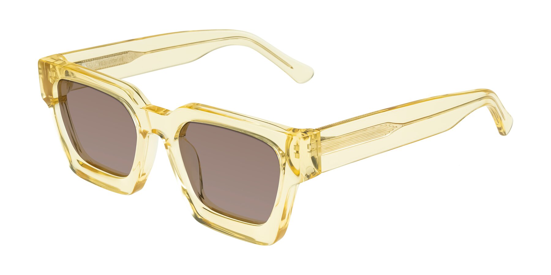 Angle of Powers in Light Yellow with Medium Brown Tinted Lenses