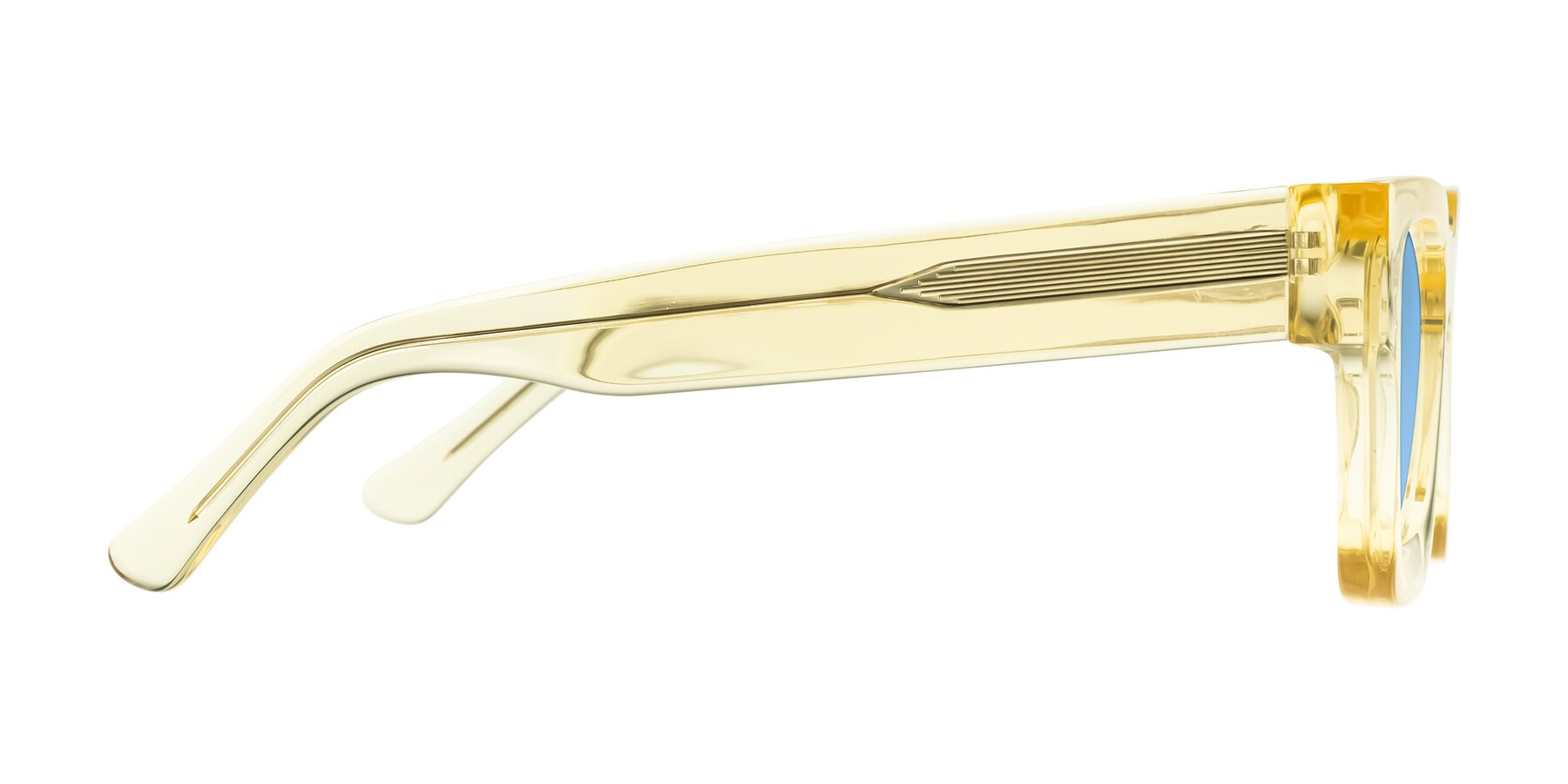Side of Powers in Light Yellow with Medium Blue Tinted Lenses