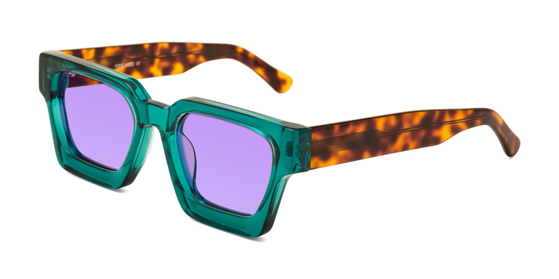 Angle of Powers in Green-Tortoise with Medium Purple Tinted Lenses