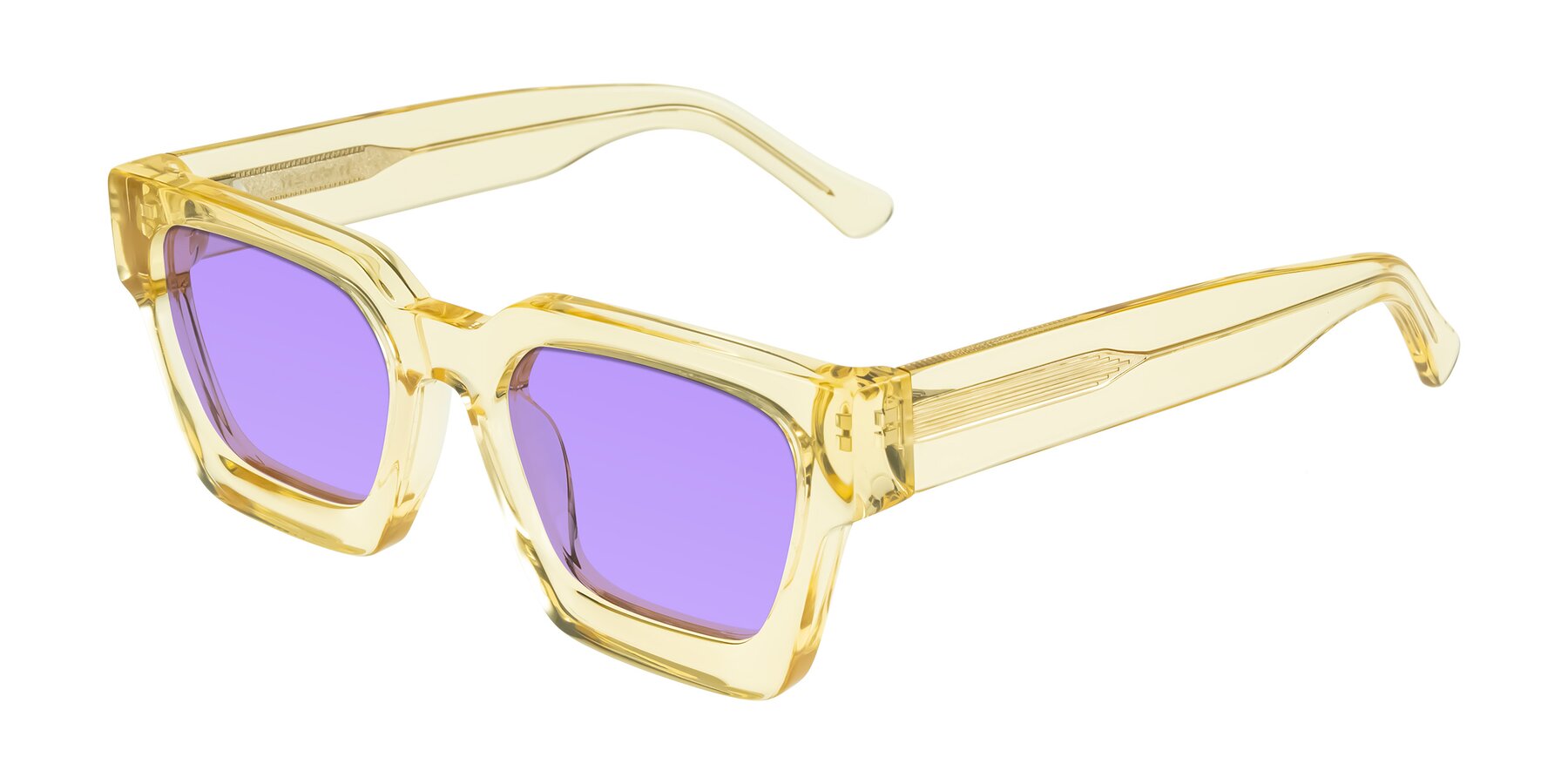 Angle of Powers in Light Yellow with Medium Purple Tinted Lenses